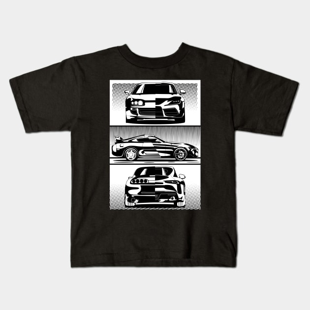 Toyota Supra a80 vs a90 Kids T-Shirt by JDM Boyz